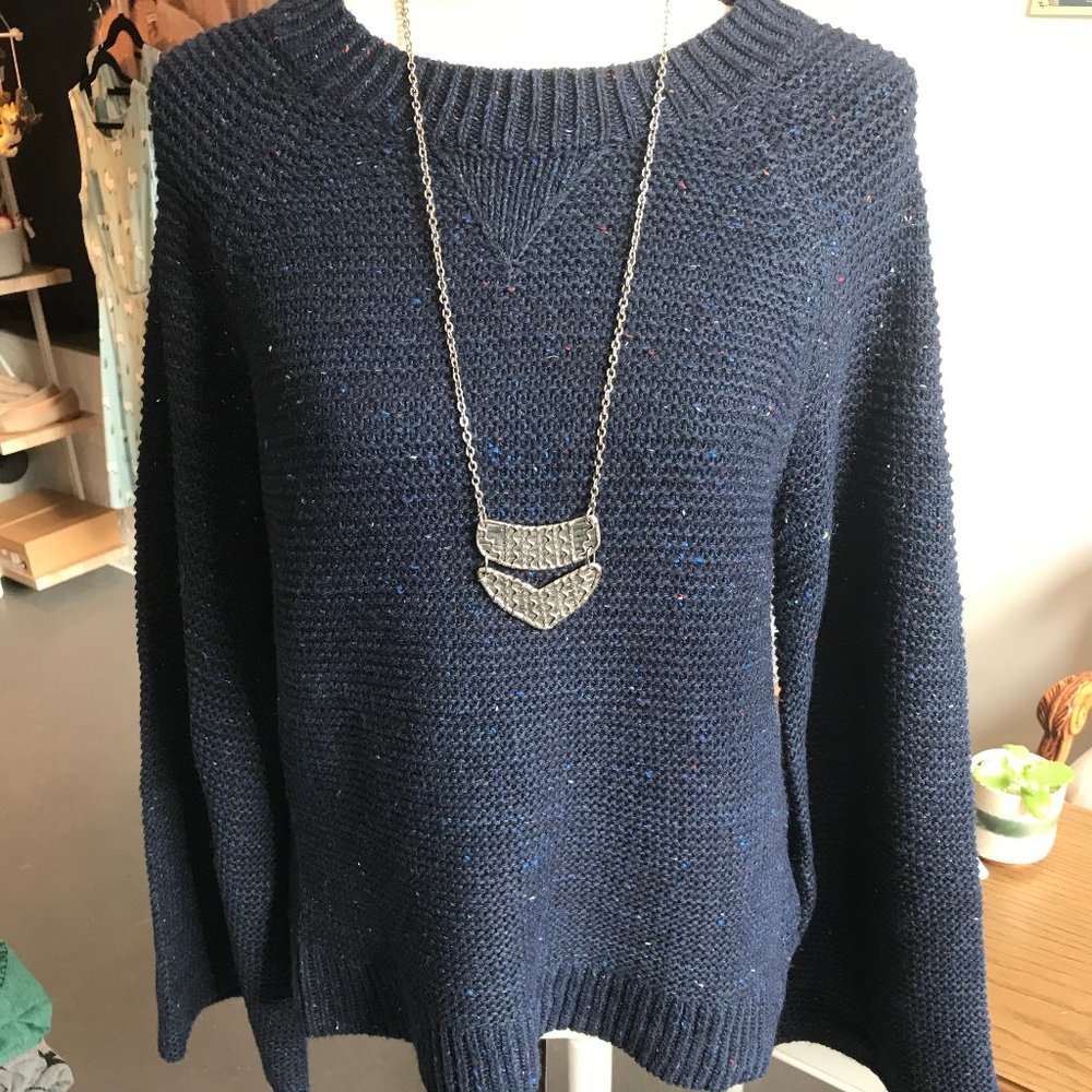 NEW Hem & Thread Navy Confetti Sweater